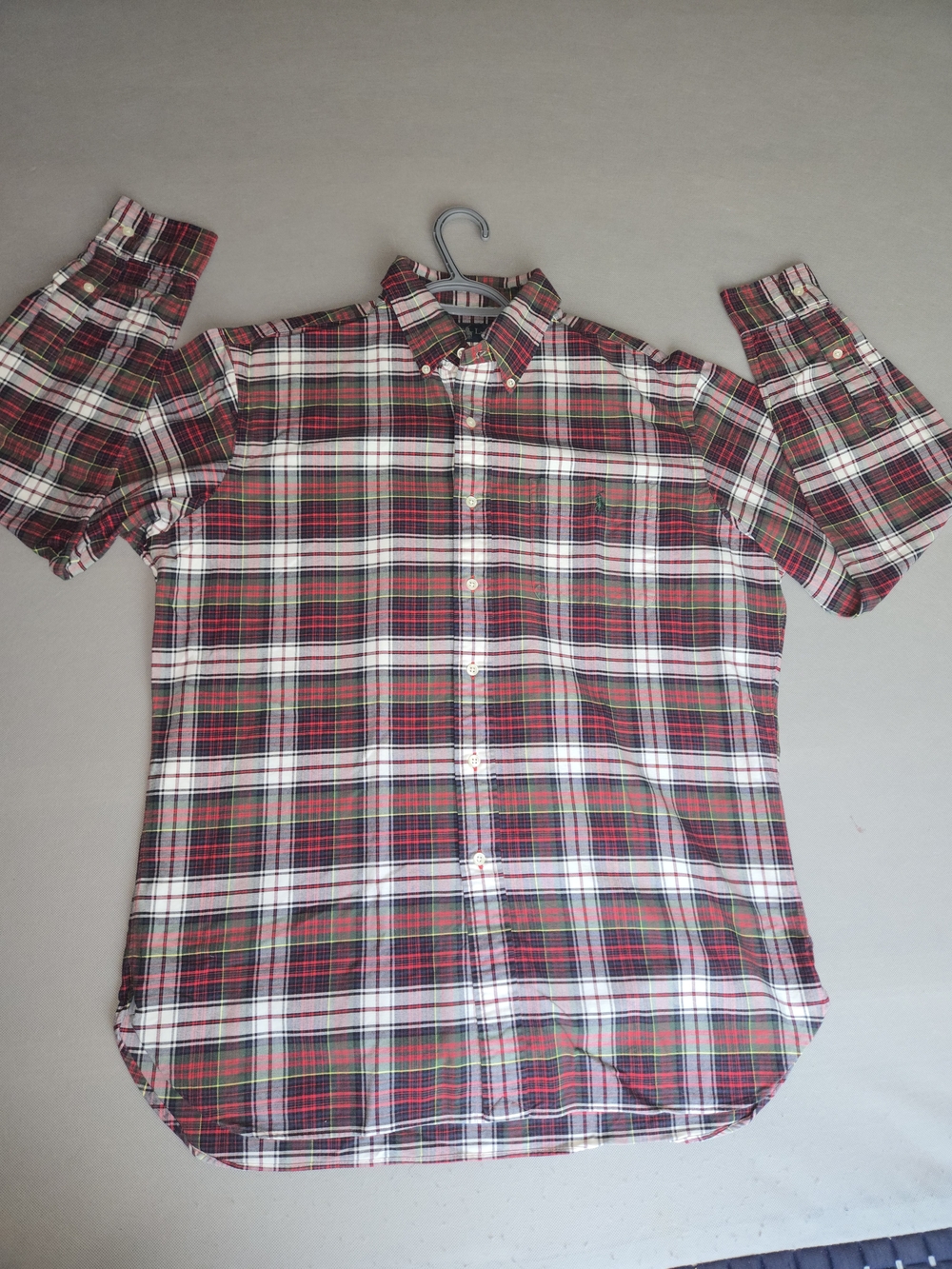 Polo Ralph Lauren Plaid Shirt Mens Large Button Down Long Sleeve Green Red Tarta